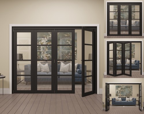 Internal bifold doors black - internal,