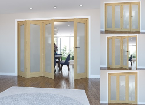 Oak internal bifold doors - oak,
