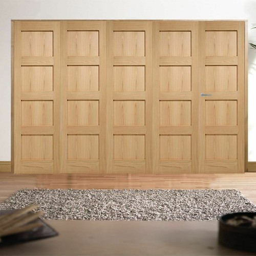 Oak bifold doors - , internal