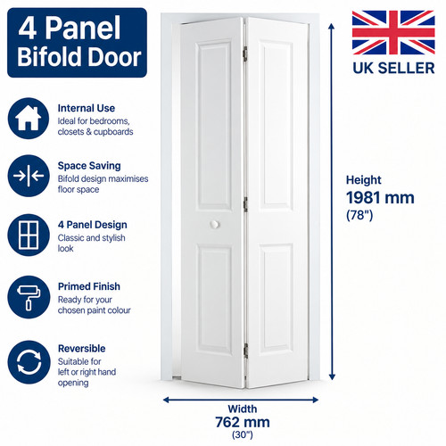 White panel bifold internal - white,
