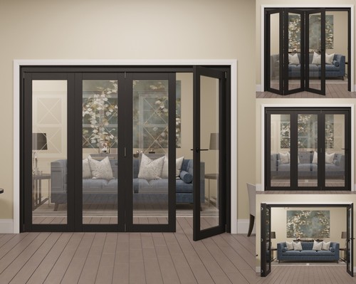 Internal bifold doors black - internal,